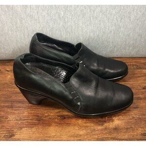 Dansko‎ Mule Clogs Women's Shoe Size 39 US 8.5 / 9 Black Leather Heels READ